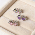 Elegant Flower Zircon Pearl Stud Earrings With Gold Alloy Bow Detail Sweet Luxury Women's Fashion Earrings view 3