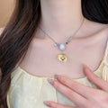 Copper Zircon Dog Flower Sweater Necklace For Women Summer Pastoral Collarbone Jewelry view 4