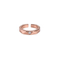 Vintage Copper Full Crystal Diamond Shape Ring Light Luxury Geometric Fashion Index Finger Jewelry view 5