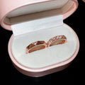 Vintage Copper Full Crystal Diamond Shape Ring Light Luxury Geometric Fashion Index Finger Jewelry view 4