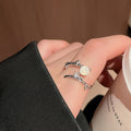 Korean Style Minimalist Round Resin Zircon Ring For Women Chic Fashion Index Finger Jewelry view 4