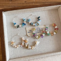 Bohemian Irregular Shell Stone Beaded Hoop Earrings Geometric Forest Style Jewelry view 2