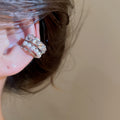 Sparkling Zircon Faux Pearl Clip-on Earrings Korean Light Luxury Geometric Ear Cuffs For Women view 3