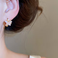 Light Luxury Star Ear Cuff Earrings With Zircon And Faux Pearl Sweet Fashion Design For Women view 3