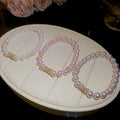 Korean Style Faux Pearl Zircon Beaded Geometric Round Light Luxury Bangle view 4