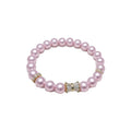 Korean Style Faux Pearl Zircon Beaded Geometric Round Light Luxury Bangle view 5