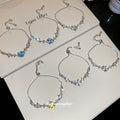 Light Luxury Cat Eye Stone Rhinestone Four Leaf Clover Flower Bangle For Women view 3