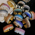 Sparkling Rhinestone Multilayer Round Gradient Open Copper Bangle Fashion Jewelry view 1