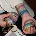 Sparkling Rhinestone Multilayer Round Gradient Open Copper Bangle Fashion Jewelry view 2