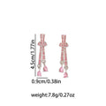 Elegant Luxury Zircon Rhinestone Teardrop Tassel Long Drop Studs With Silver Needle Earrings view 5