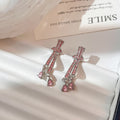 Elegant Luxury Zircon Rhinestone Teardrop Tassel Long Drop Studs With Silver Needle Earrings view 3
