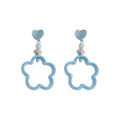 Sweet Colorful Resin Hollow Flower Button Drop Earrings Cute Floral Plastic Sweet Style view 5