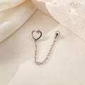 Elegant Asymmetric Silver Alloy Heart Chain Ear Clip Simple Minimalist Cool Style Women's Earrings view 4