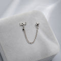 Elegant Asymmetric Silver Alloy Heart Chain Ear Clip Simple Minimalist Cool Style Women's Earrings view 3