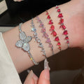 Light Luxury Copper Beaded Bracelet With Colorful Zircon Butterfly Bow Heart Charm view 1