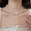 Old Money Style Glass Beaded Pearl Flower Geometric Collarbone Necklace For Summer Beach view 3