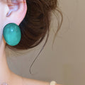 Minimalist Modern Resin Oval Stud Earrings With Silver Pins Geometric Summer Jewelry view 3