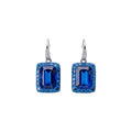 Light Luxury Copper Zircon Square Pendant Necklace And Ear Hook Jewelry Set For Women view 5