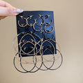Silver Tone Gold Plated Iron Hoop Earrings Minimalist Geometric Round Plain Jewelry For Women view 3