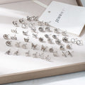 Stainless Steel Moon Star Geometric Stud Earrings Small Versatile Steel Color Jewelry view 1