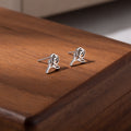 Stainless Steel Moon Star Geometric Stud Earrings Small Versatile Steel Color Jewelry view 4