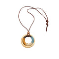 Wood Woven Round Hemp Rope Sweater Necklace For Women Ethnic Forest Style Geometric Pendant view 5