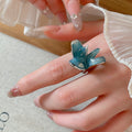 Simple Flower Texture Open Ring For Women view 3