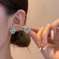 Luxury Silver Needle Full Rhinestone Cushion Square Sugar Cube Stud Earrings For Women Elegant Fashion Earrings view 1