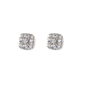 Luxury Silver Needle Full Rhinestone Cushion Square Sugar Cube Stud Earrings For Women Elegant Fashion Earrings view 5