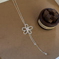 Light Luxury Copper Zircon Hollow Flower Geometric Clavicle Necklace For Women view 4