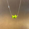 Light Luxury Copper Green Apple Pendant Necklace For Women, Geometric Fruit Clavicle Chain view 2