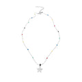 Colorful Beaded Star Pearl Pendant Copper Necklace Sweet Cool Summer Collarbone Choker view 5