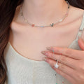 Colorful Beaded Star Pearl Pendant Copper Necklace Sweet Cool Summer Collarbone Choker view 3