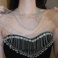 Light Luxury Copper Geometric Hollow Waterfall Tassel Choker Necklace For Women view 1