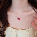 Dopamine Colorful Glass Flower Beaded Pearl Clavicle Necklace For Women Summer Fairy Style view 4
