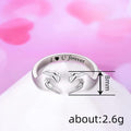 Women's Minimalist Finger Heart Open Ring Valentine's Day Love Oil Painting Style Jewelry view 4