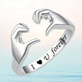 Women's Minimalist Finger Heart Open Ring Valentine's Day Love Oil Painting Style Jewelry view 1
