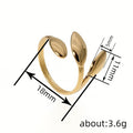 Minimalist Leaf Open Ring For Women, Marquise Shape Fashion Jewelry Everyday Accessories view 4