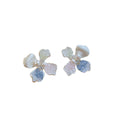 Korean Fresh Sweet Iris Flower Zircon Faux Pearl Stud Earrings For Summer 2026 view 5