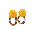 Sweet Bohemian Resin Flower Stud Earrings For Women, Summer Korean Japanese Floral Jewelry view 5