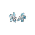 Korean Vacation Style Copper Shell Pearl Zircon Stud Earrings With Enamel Drip Design view 5