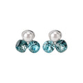 Sea Blue Geometric Faux Pearl Zircon Clip-on Earrings Light Luxury Sweet Style Jewelry view 5