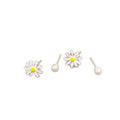 Sweet Daisy Flower Faux Pearl Stud Earrings, Fresh Forest Style Niche Design Jewelry view 5