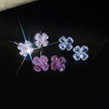Korean Style Zircon Flower Stud Earrings Copper Silver Post Minimalist Elegant Women's Jewelry view 1