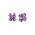 Korean Style Zircon Flower Stud Earrings Copper Silver Post Minimalist Elegant Women's Jewelry view 5
