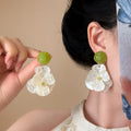 Monet Garden Seed Bead Floral Geometric Stud Earrings Sweet Dopamine Style Jewelry view 3