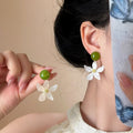 Monet Garden Seed Bead Floral Geometric Stud Earrings Sweet Dopamine Style Jewelry view 2
