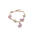Sparkling Zircon Butterfly Copper Beaded Bracelet, Korean Style Light Luxury Versatile Jewelry view 5
