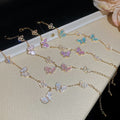 Sparkling Zircon Butterfly Copper Beaded Bracelet, Korean Style Light Luxury Versatile Jewelry view 2