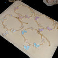 Sparkling Zircon Butterfly Copper Beaded Bracelet, Korean Style Light Luxury Versatile Jewelry view 4